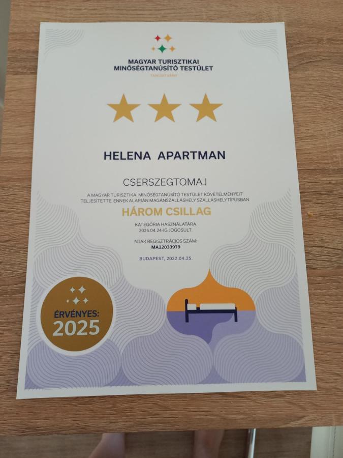 Helena apartman Cserszegtomaj Exteriör bild